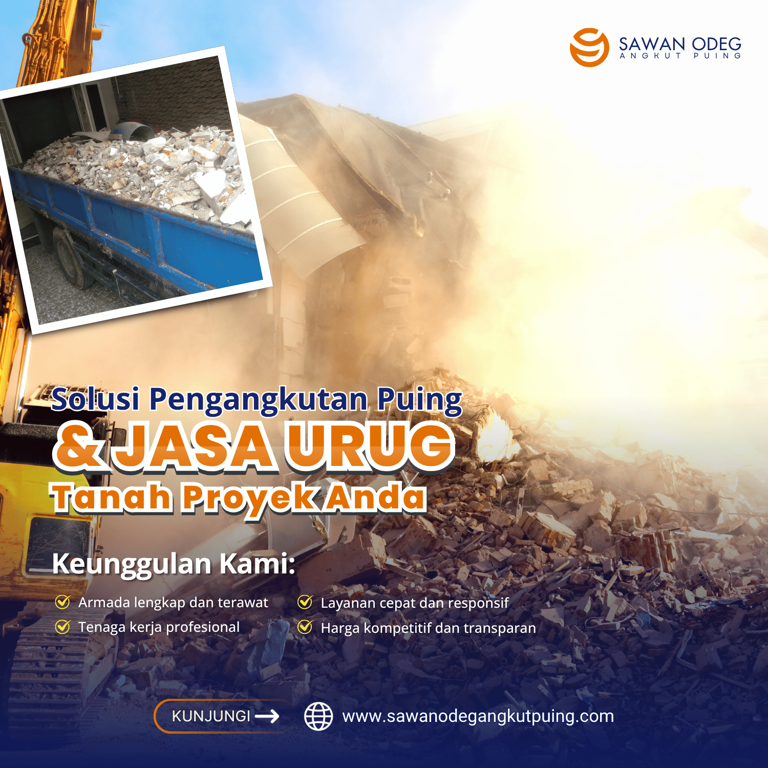 Jasa Angkut Puing Limbah Proyek dan Pengurugan Jakarta, Cepat dan Terpercaya!